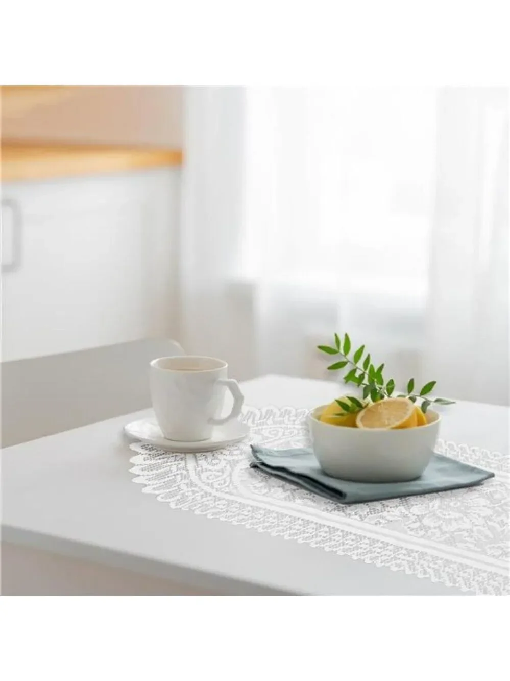 White lace table runner crochet vintage dresser scarf doily desk cover home deco